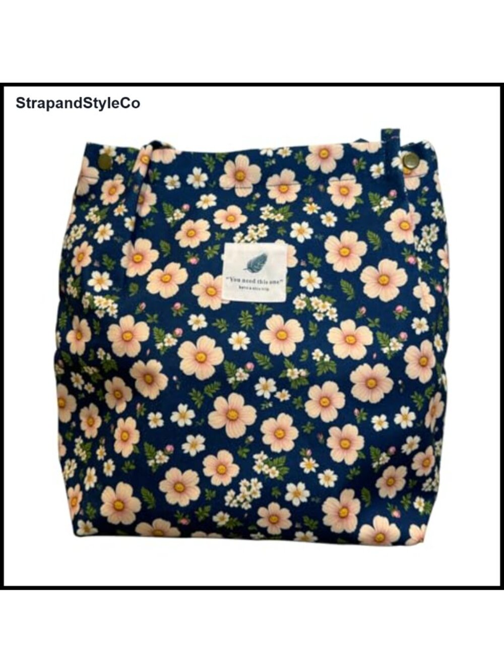 Large Canvas Corduroy Quilted Tote Bag with Inner Pockets